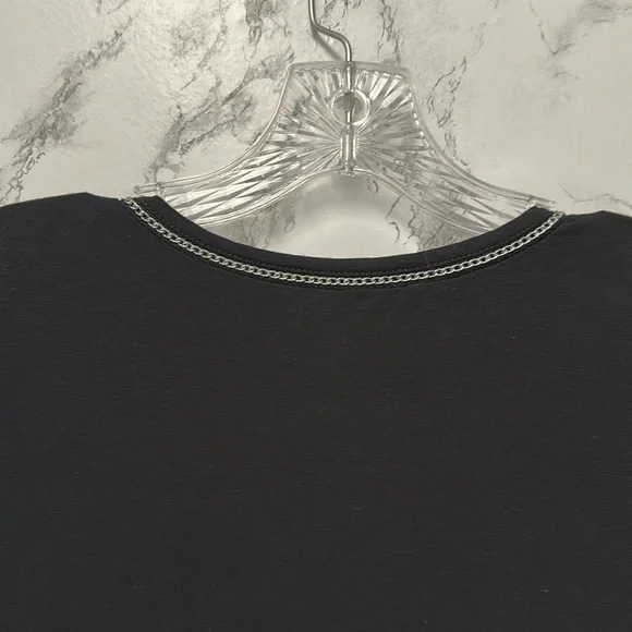 Colleen Lopez Women’s Black Short Sleeves V Neck Top Size L - Picture 8 of 9